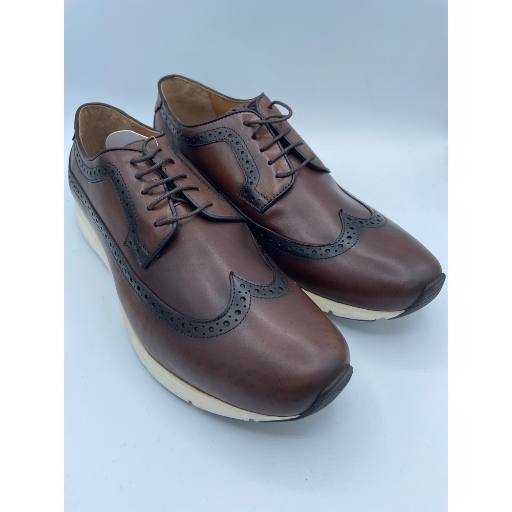 Belvedere Eric‎ Mens 11.5 D Brown Leather Wingtip Oxford Hybrid Dress Sneakers